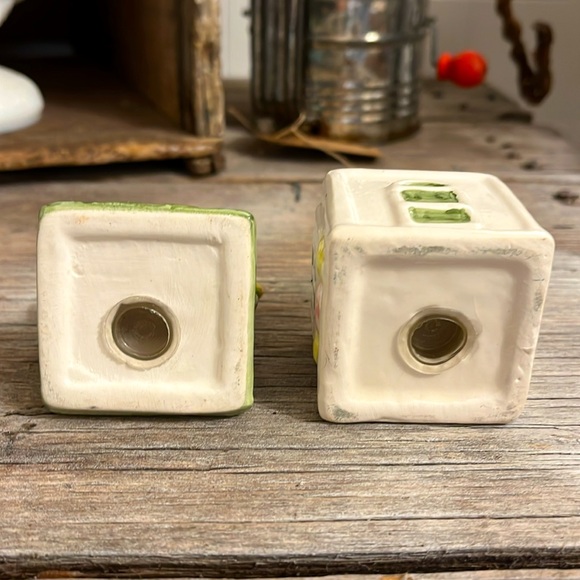 Blue Bird Perched House Salt and Pepper Shaker Set Ceramic Two Pieces - Picture 6 of 7